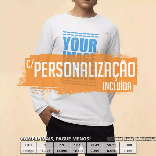 T-SHIRTS MANGA COMPRIDA HOMEM PERSONALIZADAS 1