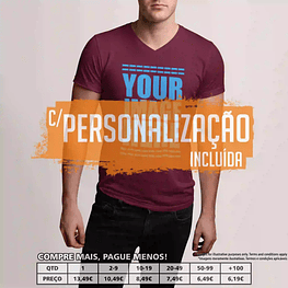 T-SHIRTS HOMEM DECOTE EM BICO PERSONALIZADAS