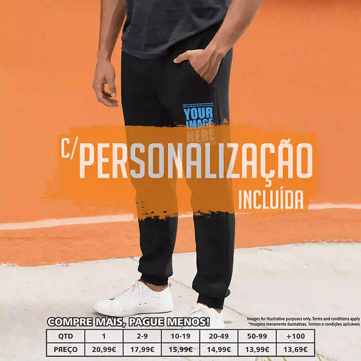 CALÇAS SLIM FIT FELPA HOMEM PERSONALIZADAS 1