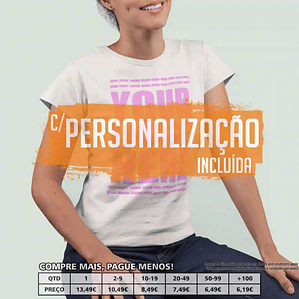 T-SHIRTS MULHER ALGODÃO ORGÂNICO PERSONALIZADAS