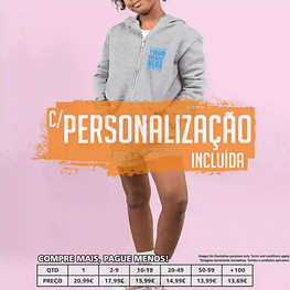 SWEATS CAPUZ COM FECHO CRIANÇA PERSONALIZADAS