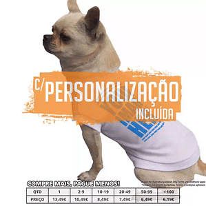 T-SHIRTS PARA CÃES PERSONALIZADAS