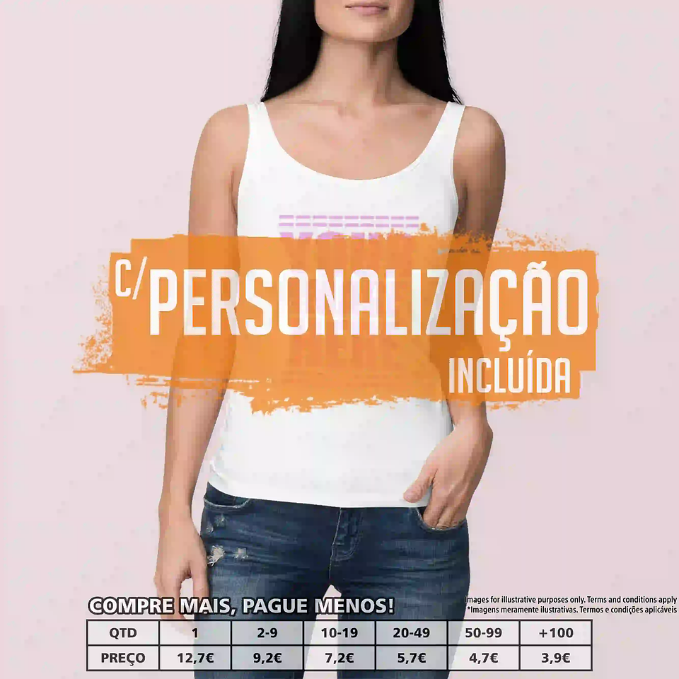 TOP MULHER ALGODÃO PERSONALIZADO