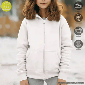 SWEAT CAPUZ COM FECHO POLIÉSTER CRIANÇA