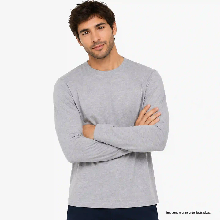 T-SHIRT HOMEM MANGA COMPRIDA ALGODÃO 1