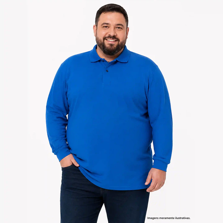POLO HOMEM MANGA COMPRIDA TAMANHOS GRANDES 1