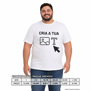 T-SHIRTS HOMEM TAMANHOS GRANDES PERSONALIZADAS