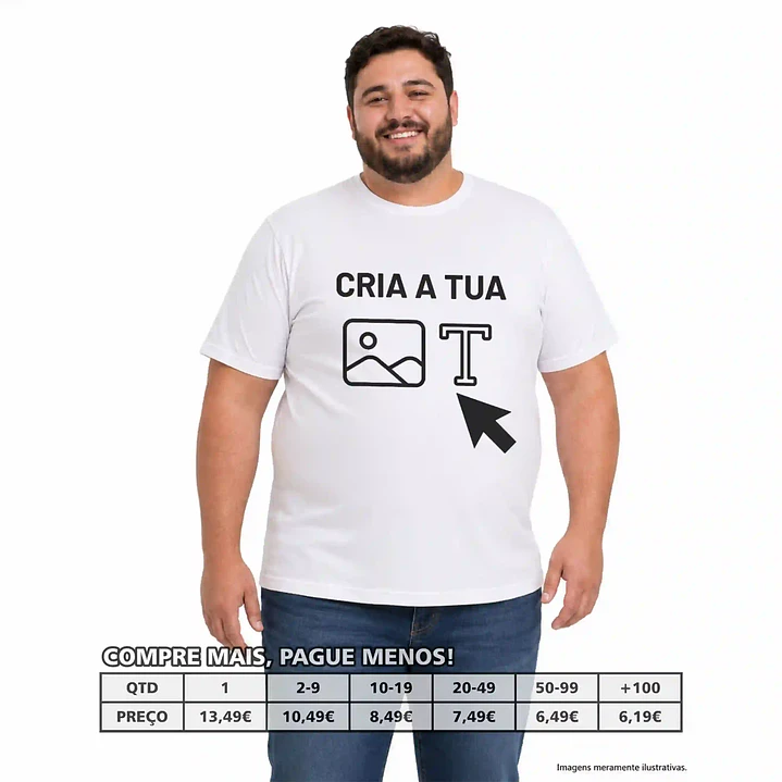 T-SHIRTS HOMEM TAMANHOS GRANDES PERSONALIZADAS 1