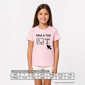 T-SHIRTS CRIANÇA ALGODÃO ORGÂNICO PERSONALIZADAS