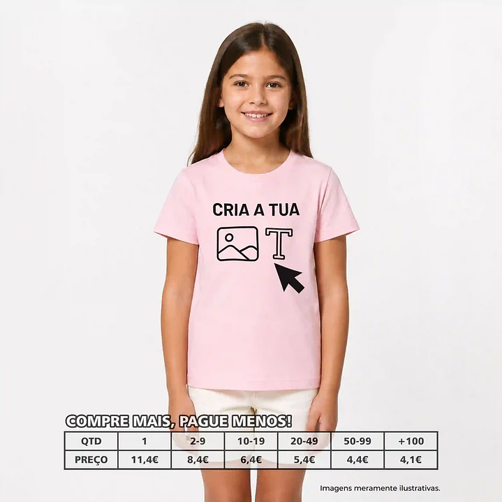 T-SHIRTS CRIANÇA ALGODÃO ORGÂNICO PERSONALIZADAS 1