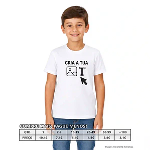 T-SHIRTS CRIANÇA PERSONALIZADAS