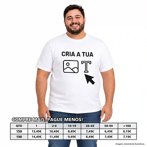 T-SHIRTS HOMEM TAMANHOS GRANDES PERSONALIZADAS