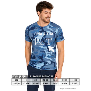 T-SHIRTS HOMEM PADRÃO CAMUFLADO PERSONALIZADAS 