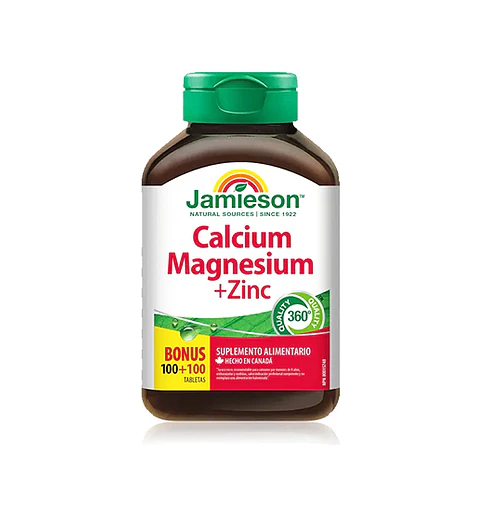 Calcio Magnesio + Zinc Jamieson 200 Tabletas