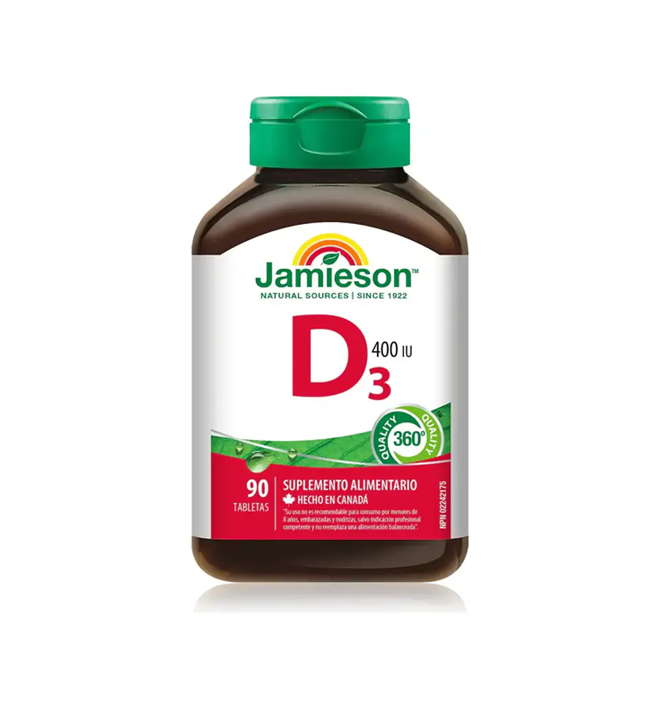 Vitamina D3 Jamieson 400ui 90 Tabletas 1