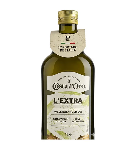 Aceite De Oliva Extra Virgen Costa D'oro Prensado Frio 1 Lt.