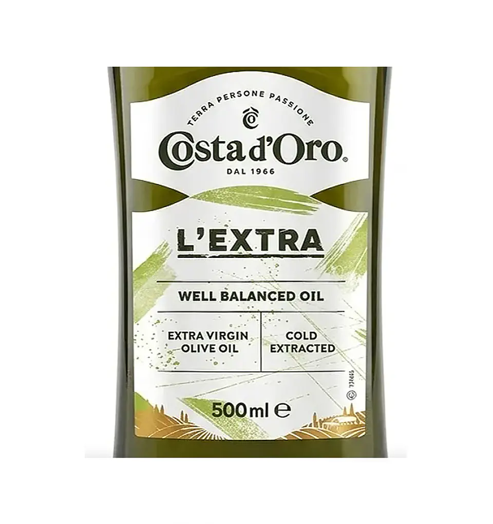 Aceite De Oliva Extra Virgen Costa D'oro Prensado en Frio 500 ml. 3