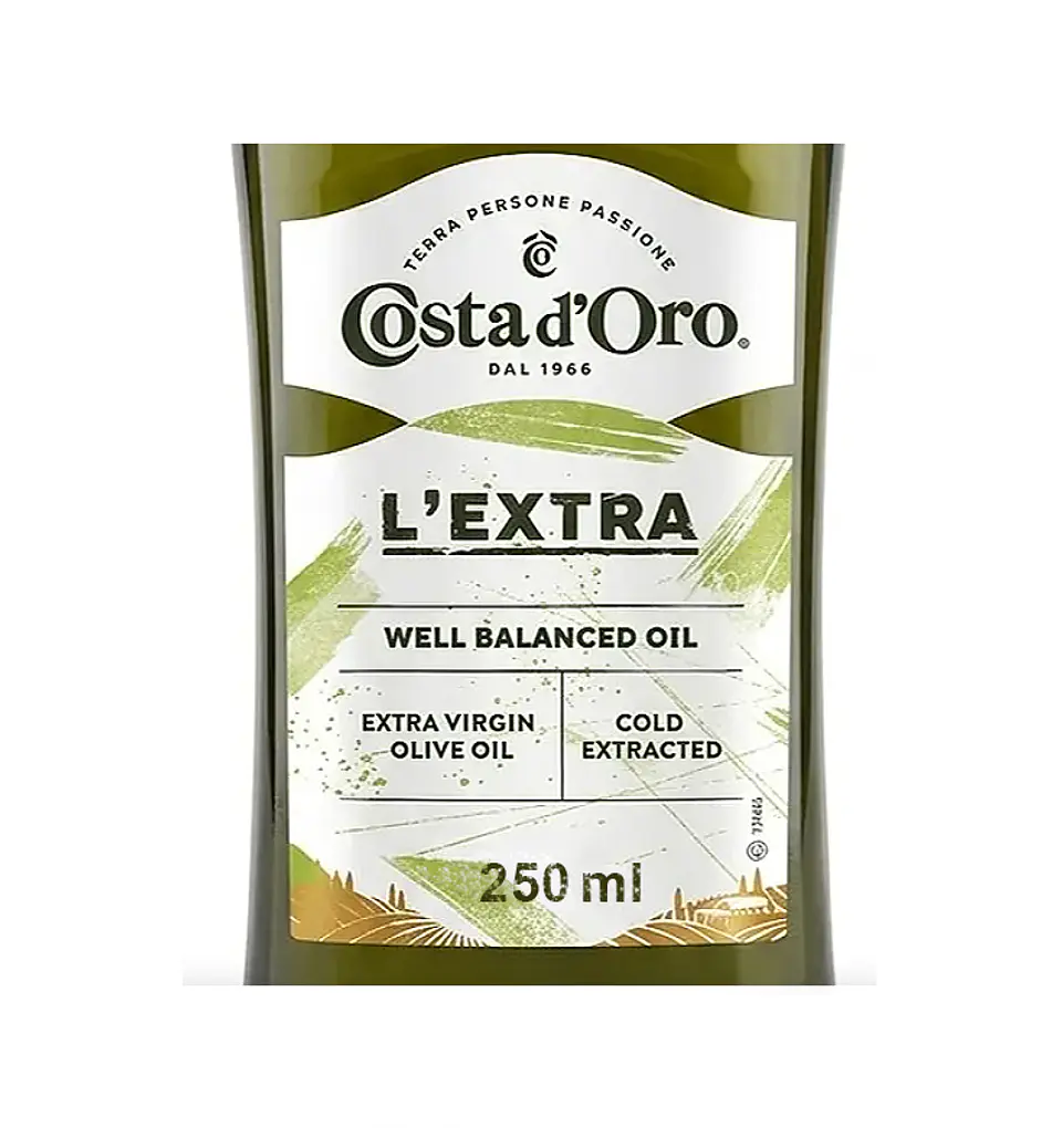 Aceite De Oliva Extra Virgen Costa D'oro Prensado en Frio 250 ml. 3