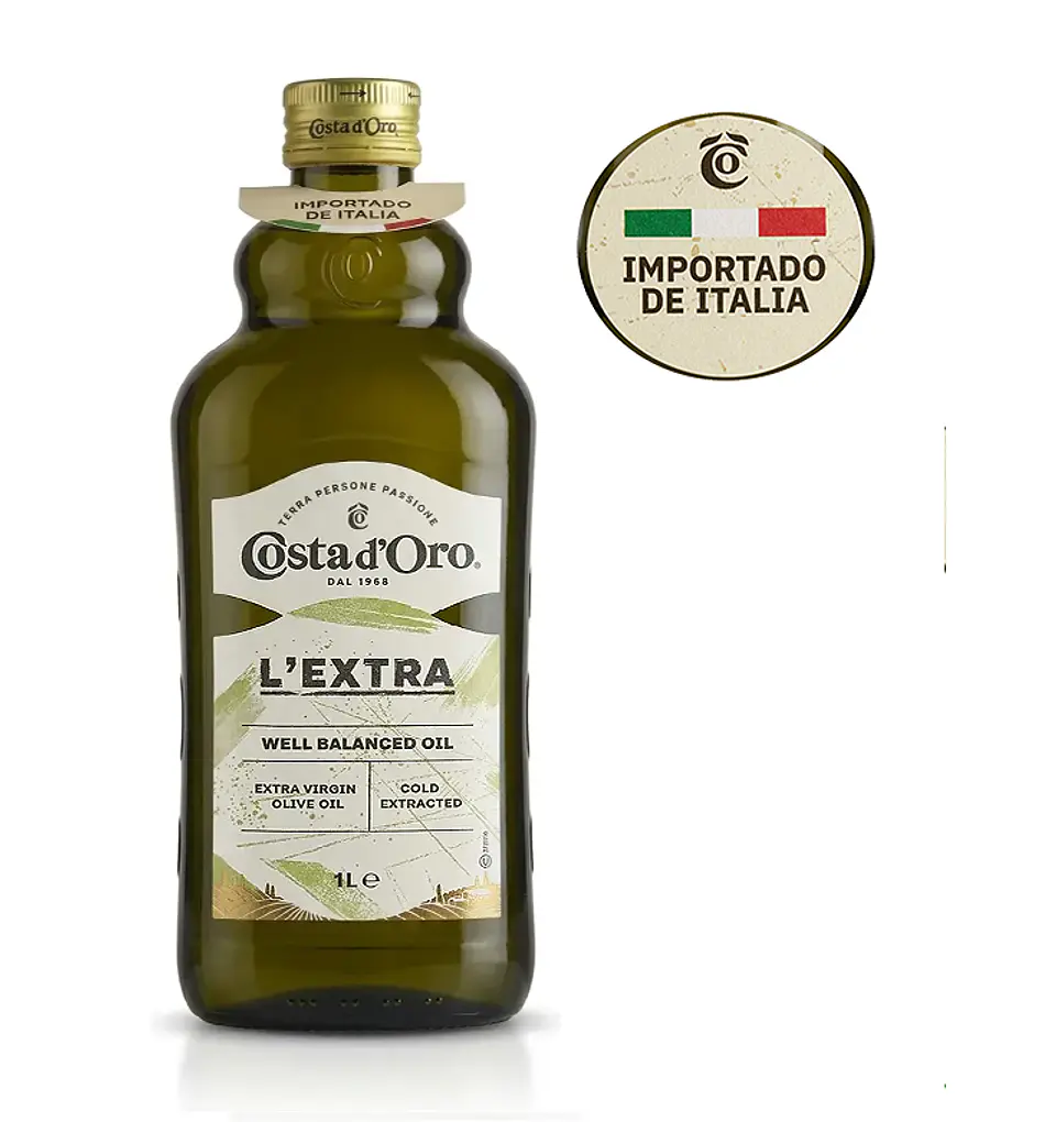 Aceite De Oliva Extra Virgen Costa D'oro Prensado Frio 1 Lt. 1