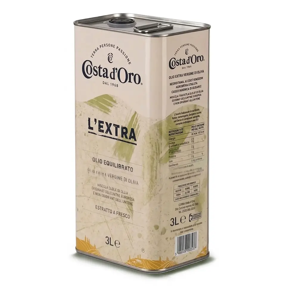 Aceite De Oliva Extra Virgen Costa D'oro Prensado en Frio 3 Lt. 2