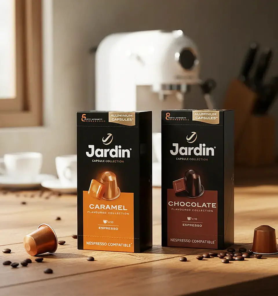 Pack Café Nespresso Jardin,  2 Variedades,  Caramel y Chocolate, 20 Cápsulas 4