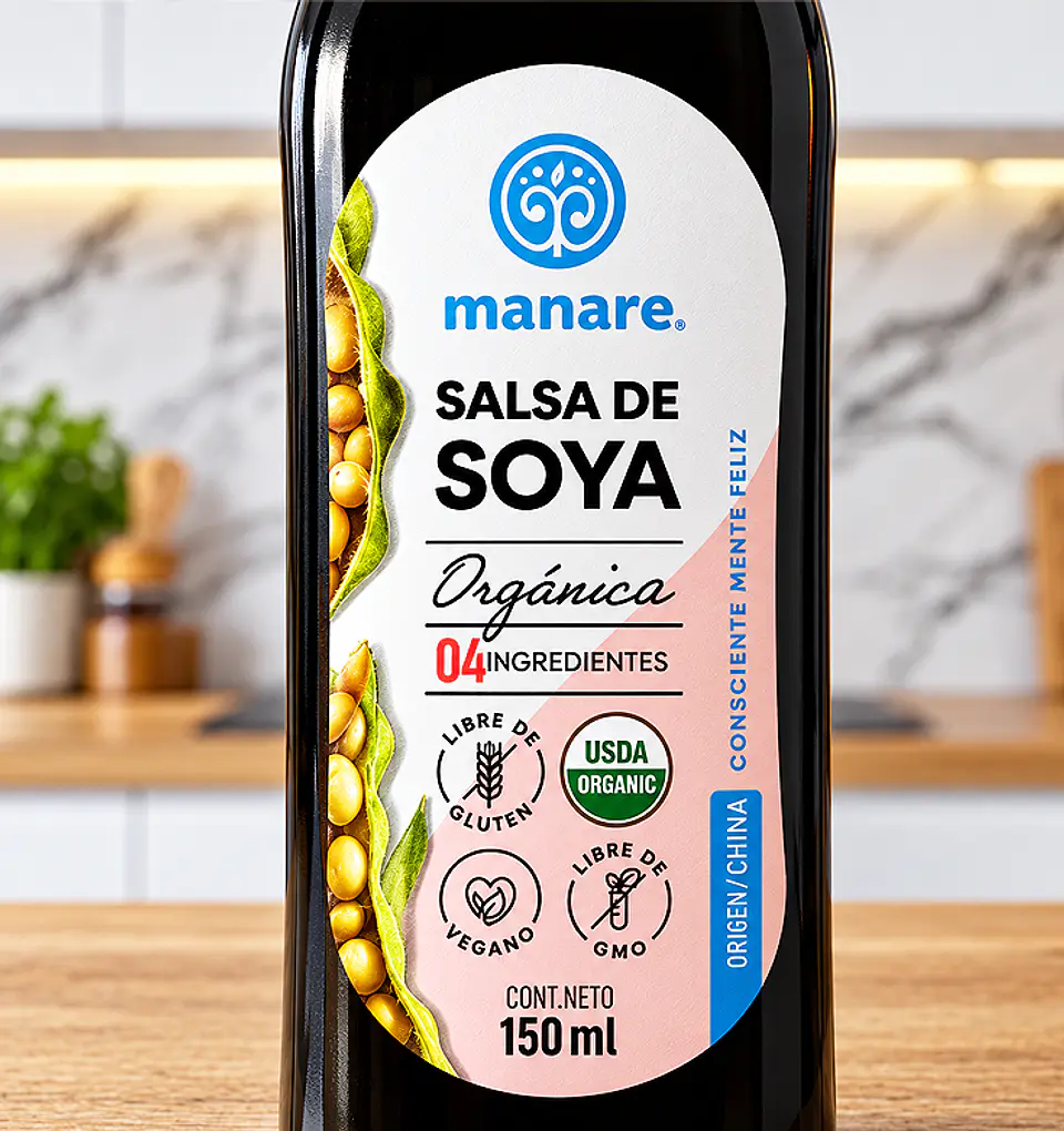 Salsa De Soya Orgánica Manare 150ml 3