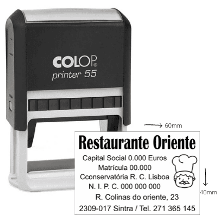 Carimbo 60x40mm | COLOP Printer 55 - Personalizado 1