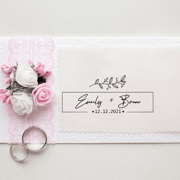 Carimbo para casamento | Carimbo monograma para casamento - Personalizado 3