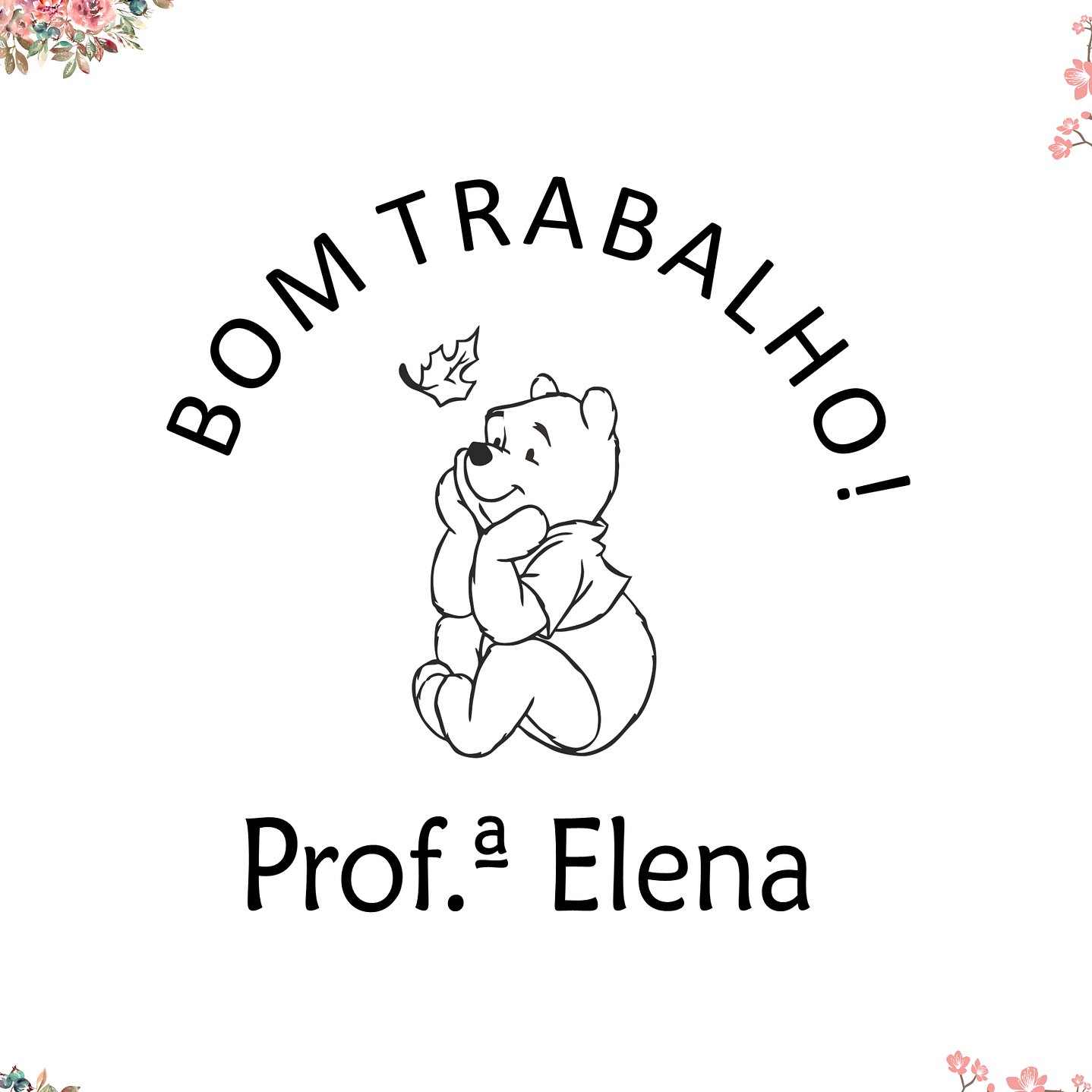 Carimbo para professores | Presente para professores | Winnie the pooh 1