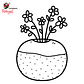 Carimbo | 4cm - Vaso flor - Thumbnail 2