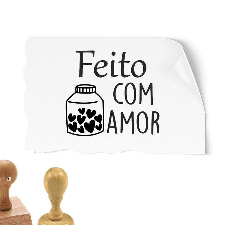 Carimbo 3,5cm | Feito com amor 1