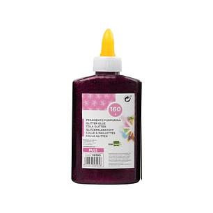 Cola purpurina liderpapel fantasia violeta metalizado frasco de 160 gr