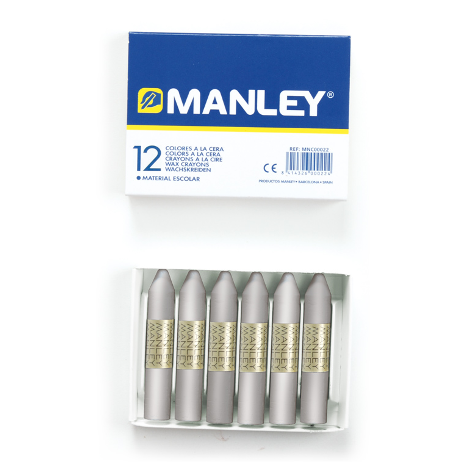 Lapis de cera manley 12 unidades prateado 2