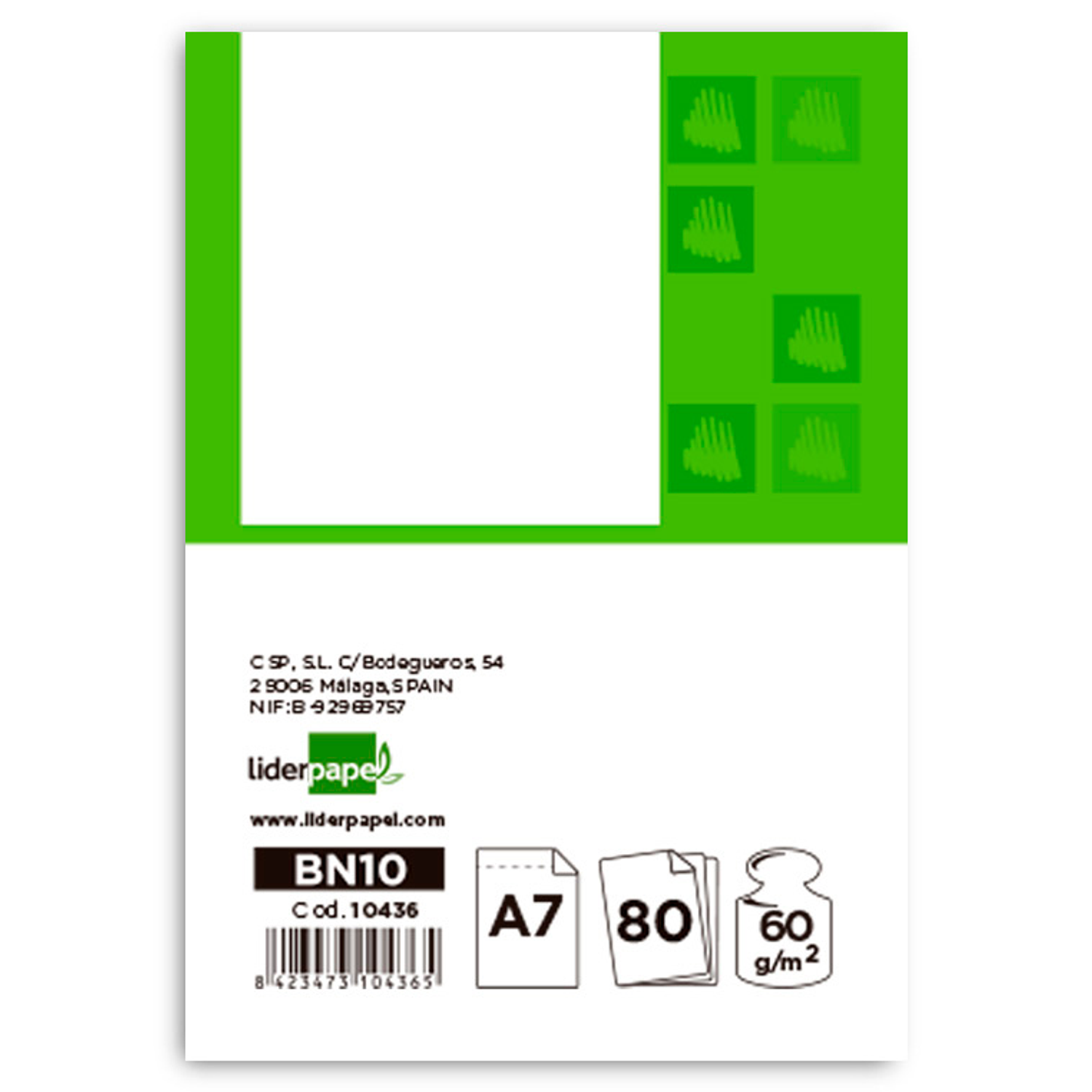 Bloco de apontamentos liderpapel din a7 80 f liso 2