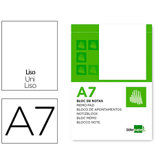 Bloco de apontamentos liderpapel din a7 80 f liso