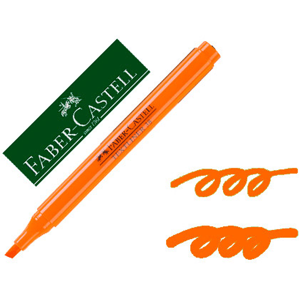 Marcador faber fluorescente textliner 38 laranja 1