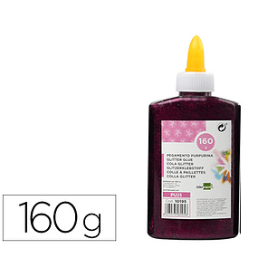 Cola purpurina liderpapel fantasia violeta metalizado frasco de 160 gr