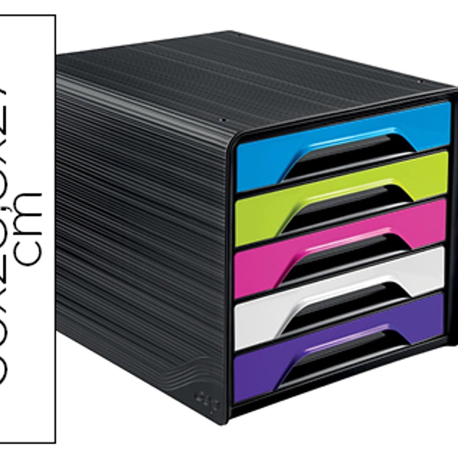 Blocos classificadores de secretaria cep 5 gavetas preto/multicolor flashy 360x288x270 mm 1