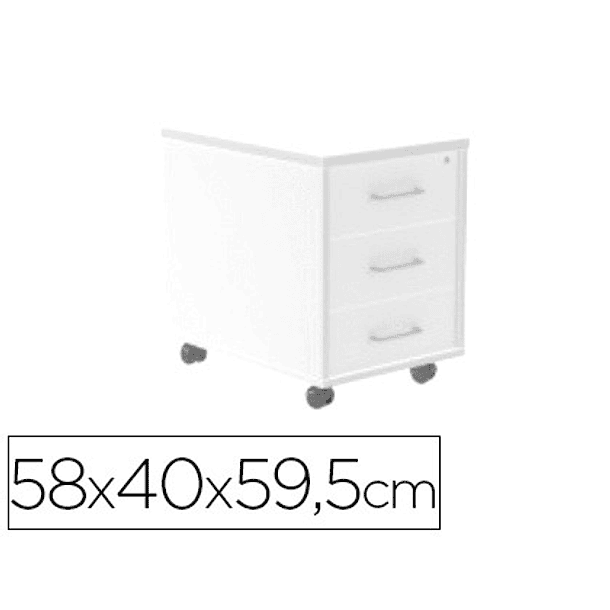 Armario rocada com tres gavetas serie store 58x40x59,5 cm acabamento aw04 branco/branco 1