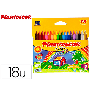 Lapis de cera plastidecor com 18 lapis