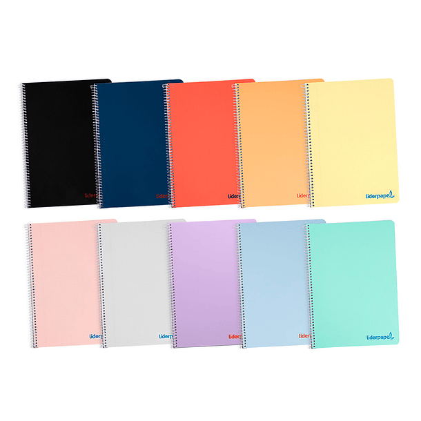 Caderno espiral liderpapel din a4 wonder capa plastico 80 f 90 gr liso cores sortidas 2