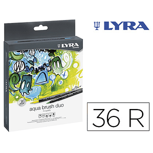 Marcador lyra aqua brush duo caixa de 36 cores