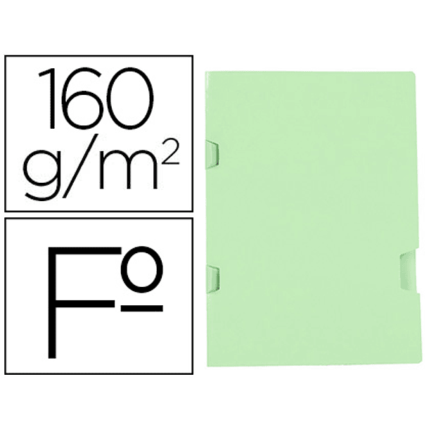 Classificador liderpapel folio verde 3 pestanas plastificada 160 gr 1