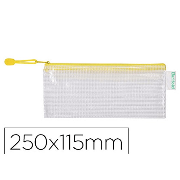 Bolsa multiusos tarifold pvc 250x115 mm abertura superior com fecho porta esferografica e correia cor amarelo 2