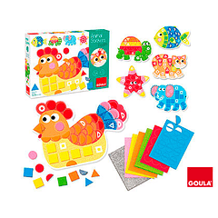 Jogo goula didatico animais stickers foam