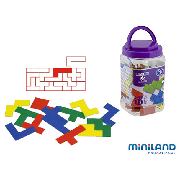 Jogo didatico miniland pentominos de cores 1