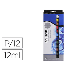 Pintura gouache daler rowney simply caixa de 12 cores sortidas tubo de 12 ml