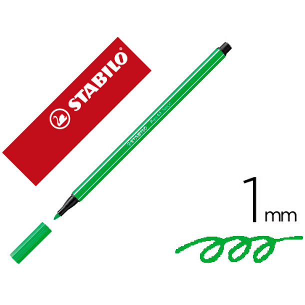 Marcador stabilo aguarelavel pen 68 verde neon 1 mm 1