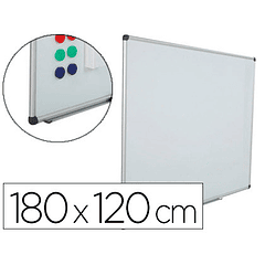 Quadro branco rocada aco vitrificado magnetico moldura aluminio e cantos pvc 180x120 cm inclui bandeja para marcador