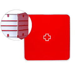 Organizador paperflow plastico 3 estantes para medicamentos 320x70x320 mm vermelho